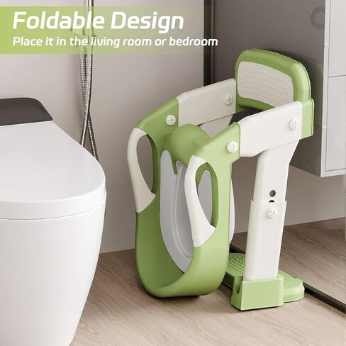 Snugzy Toddler Potty Training Seat 3-in-1 Foldable Potty Training Toilet with Step Stool Adjustable Potty Chair with Urinals (Pink Purple) in Kuwait