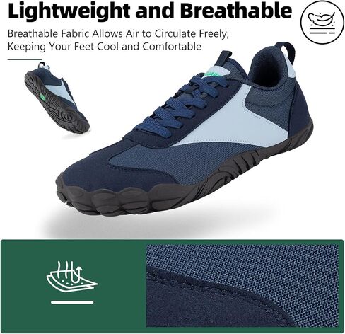 أحذية SAGUARO ذات مقدمة واسعة للرجال والنساء، أحذية رياضية حافي القدمين من Zero Drop Trail-Runner in Kuwait