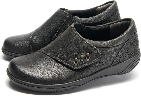حذاء Hälsa Footwear النسائي Anna - حذاء مشي مريح من الجلد لتقويم العظام للنساء، نعل داخلي مبطن داعم مع مقاس قابل للتعديل، نعل خفيف الوزن غير قابل للانزلاق in Kuwait