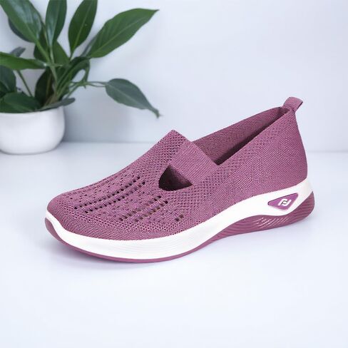 Womens Slip On Walking Shoes-Lightweight Comfort Breathable Travel Workout Go Walk Sneakers Mesh Upper in Saudi Arabia