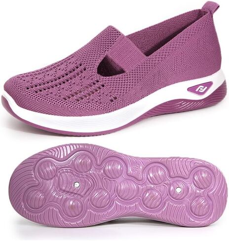 Womens Slip On Walking Shoes-Lightweight Comfort Breathable Travel Workout Go Walk Sneakers Mesh Upper in Saudi Arabia