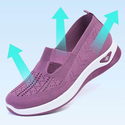 Womens Slip On Walking Shoes-Lightweight Comfort Breathable Travel Workout Go Walk Sneakers Mesh Upper in Saudi Arabia