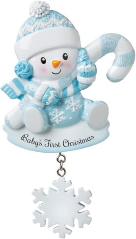 2025 Baby’s First Christmas Ornament – Baby Boy & Girl Keepsake – Personalized My 1st Christmas Ornament for Newborn & Grandbaby Custom Holiday Decoration Gift for Xmas (Baby with Snowflake - Pink) in Saudi Arabia