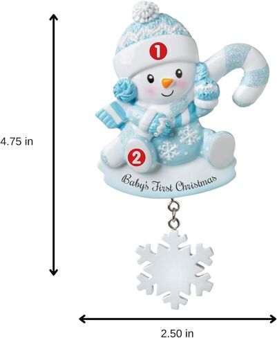 2025 Baby’s First Christmas Ornament – Baby Boy & Girl Keepsake – Personalized My 1st Christmas Ornament for Newborn & Grandbaby Custom Holiday Decoration Gift for Xmas (Baby with Snowflake - Pink) in Saudi Arabia