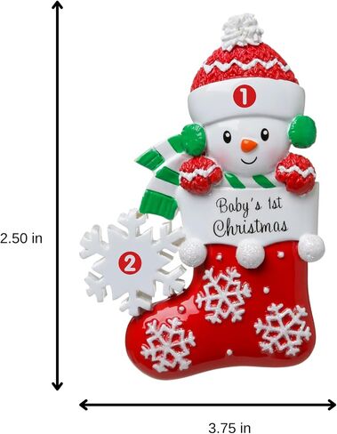2025 Baby’s First Christmas Ornament – Baby Boy & Girl Keepsake – Personalized My 1st Christmas Ornament for Newborn & Grandbaby Custom Holiday Decoration Gift for Xmas (Baby with Snowflake - Pink) in Saudi Arabia