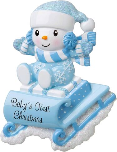 2025 Baby’s First Christmas Ornament – Baby Boy & Girl Keepsake – Personalized My 1st Christmas Ornament for Newborn & Grandbaby Custom Holiday Decoration Gift for Xmas (Baby with Snowflake - Pink) in Saudi Arabia