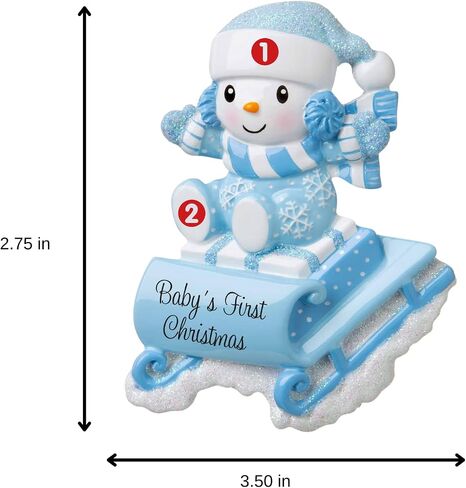 2025 Baby’s First Christmas Ornament – Baby Boy & Girl Keepsake – Personalized My 1st Christmas Ornament for Newborn & Grandbaby Custom Holiday Decoration Gift for Xmas (Baby with Snowflake - Pink) in Saudi Arabia
