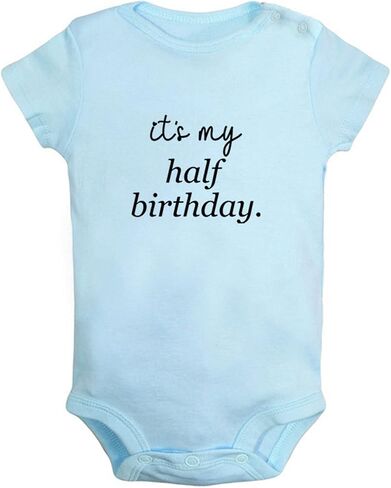 iDzn It's My Half Birthday Funny Romper, Newborn Baby Bodysuit, Infant Jumpsuit, Kids Short Clothes, Novelty Graphic Outfits in Saudi Arabia