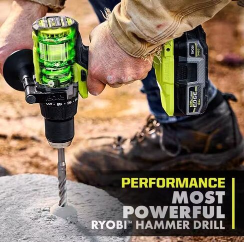 RYOBI ONE+ HP 18V بدون فرش لاسلكي 1/2 بوصة. مثقاب مطرقي (أداة فقط) (متجدد) in Kuwait