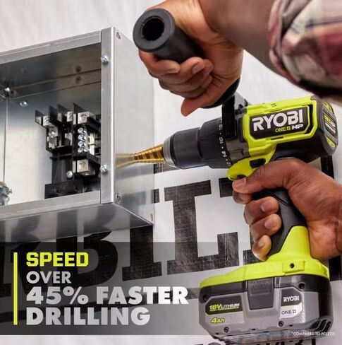 RYOBI ONE+ HP 18V بدون فرش لاسلكي 1/2 بوصة. مثقاب مطرقي (أداة فقط) (متجدد) in Kuwait