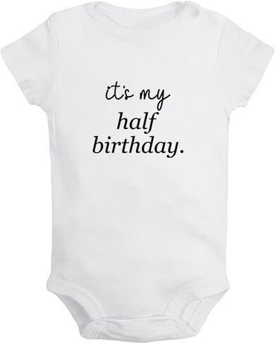 iDzn It's My Half Birthday Funny Romper, Newborn Baby Bodysuit, Infant Jumpsuit, Kids Short Clothes, Novelty Graphic Outfits in Saudi Arabia
