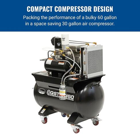 Eastwood Elite QST 30/60 Scroll Air Compressor | Quiet Powerful Portable Shop Air Compressor Technology | High Performance Air Pump 12.7 cfm @ 90 psi | 4 HP 100% duty cycle | Automatic Moisture Drain in Saudi Arabia