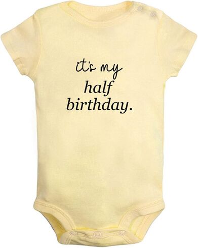 iDzn It's My Half Birthday Funny Romper, Newborn Baby Bodysuit, Infant Jumpsuit, Kids Short Clothes, Novelty Graphic Outfits in Saudi Arabia
