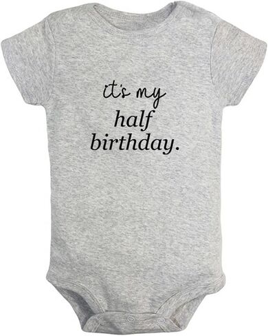 iDzn It's My Half Birthday Funny Romper, Newborn Baby Bodysuit, Infant Jumpsuit, Kids Short Clothes, Novelty Graphic Outfits in Saudi Arabia