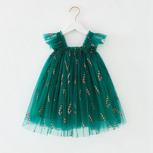 Kids Baby Girl Christmas Tutu Dress Star Sequin Sleeveless Tulle Dresses Strappy Princess Dresses for Christmas Party in Saudi Arabia