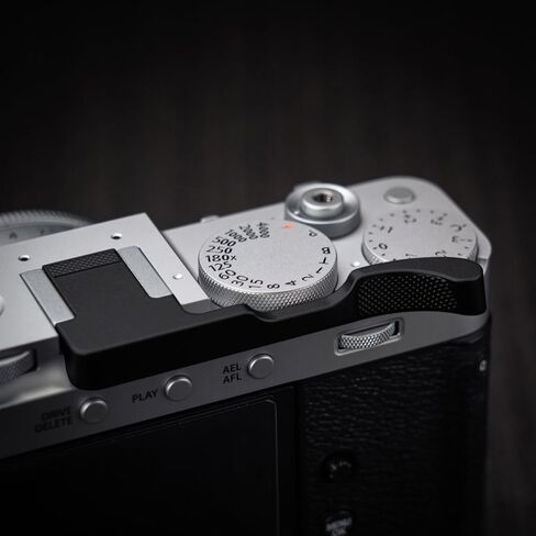 قبضة الإبهام، متوافقة مع كاميرا Fujifilm Fuji X-E5 XE5، قبضة دعم مسند الإبهام للأحذية الساخنة، تقنية النقش الماسي الرجعية الأصلية المصنوعة بالكامل من الألومنيوم | يحسن استقرار التصوير (أسود) in Kuwait