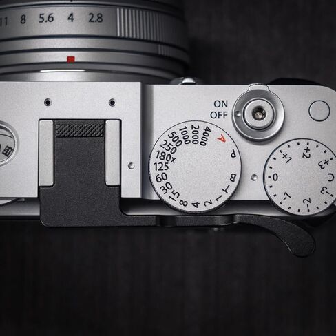 قبضة الإبهام، متوافقة مع كاميرا Fujifilm Fuji X-E5 XE5، قبضة دعم مسند الإبهام للأحذية الساخنة، تقنية النقش الماسي الرجعية الأصلية المصنوعة بالكامل من الألومنيوم | يحسن استقرار التصوير (أسود) in Kuwait