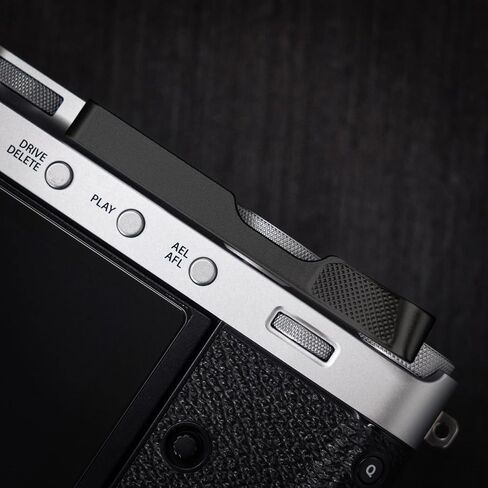 قبضة الإبهام، متوافقة مع كاميرا Fujifilm Fuji X-E5 XE5، قبضة دعم مسند الإبهام للأحذية الساخنة، تقنية النقش الماسي الرجعية الأصلية المصنوعة بالكامل من الألومنيوم | يحسن استقرار التصوير (أسود) in Kuwait
