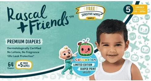 Rascal + Friends Diapers Size 5, 64 Count in Saudi Arabia
