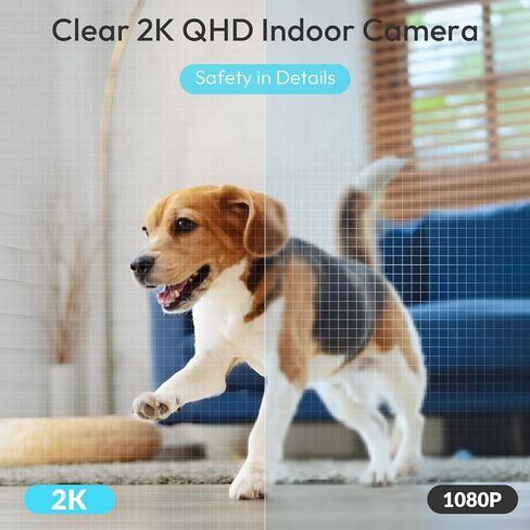 Rraycom Indoor Camera 5G&2.4G,2K Pan/Tilt Security Camera for Baby Monitor w/Cry Detection, Dog Camera w/Motion Detection, Human/Pet Auto Tracking,2-Way Audio, Night Vision,Siren,Works w/Alexa in Kuwait