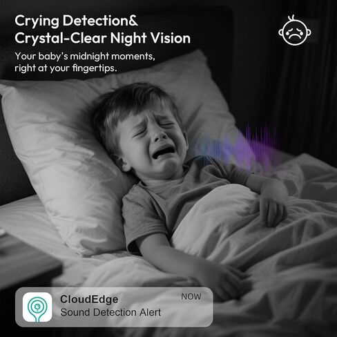 Rraycom Indoor Camera 5G&2.4G,2K Pan/Tilt Security Camera for Baby Monitor w/Cry Detection, Dog Camera w/Motion Detection, Human/Pet Auto Tracking,2-Way Audio, Night Vision,Siren,Works w/Alexa in Kuwait