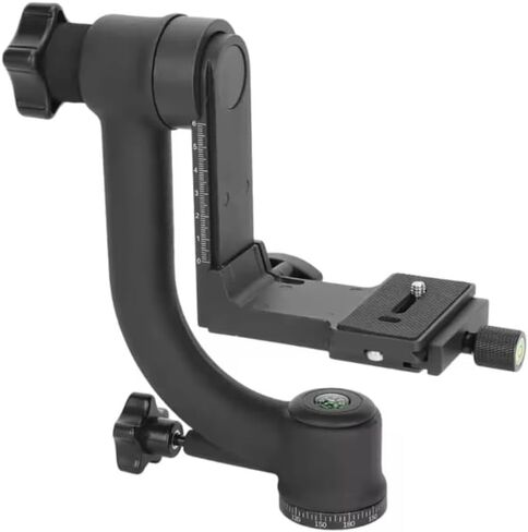 Aluminum Alloy Gimbal Tripod Head with 1/4" Quick Release Plate - 360° Rotating Ball Head, Smooth Pan & Tilt for DSLR, Live Streaming, Bird Watching, Outdoor Shooting Stabilizer, Camera Stabilizer in Saudi Arabia