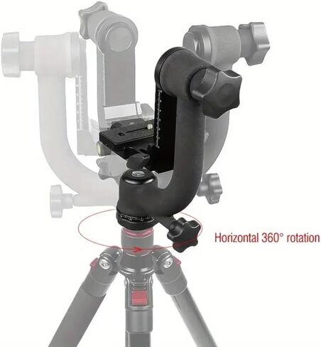 Aluminum Alloy Gimbal Tripod Head with 1/4" Quick Release Plate - 360° Rotating Ball Head, Smooth Pan & Tilt for DSLR, Live Streaming, Bird Watching, Outdoor Shooting Stabilizer, Camera Stabilizer in Saudi Arabia