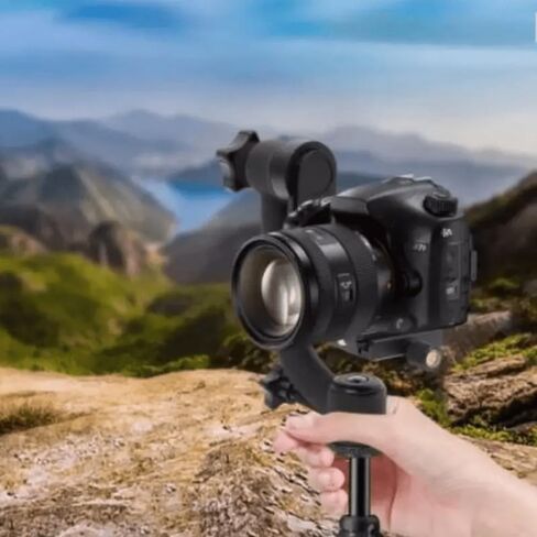 Aluminum Alloy Gimbal Tripod Head with 1/4" Quick Release Plate - 360° Rotating Ball Head, Smooth Pan & Tilt for DSLR, Live Streaming, Bird Watching, Outdoor Shooting Stabilizer, Camera Stabilizer in Saudi Arabia