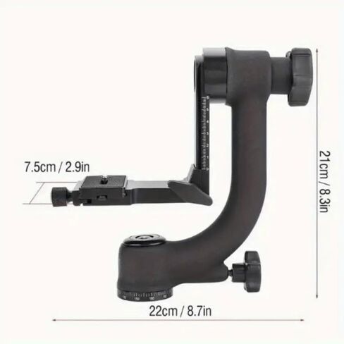 Aluminum Alloy Gimbal Tripod Head with 1/4" Quick Release Plate - 360° Rotating Ball Head, Smooth Pan & Tilt for DSLR, Live Streaming, Bird Watching, Outdoor Shooting Stabilizer, Camera Stabilizer in Saudi Arabia