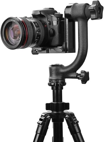Aluminum Alloy Gimbal Tripod Head with 1/4" Quick Release Plate - 360° Rotating Ball Head, Smooth Pan & Tilt for DSLR, Live Streaming, Bird Watching, Outdoor Shooting Stabilizer, Camera Stabilizer in Saudi Arabia