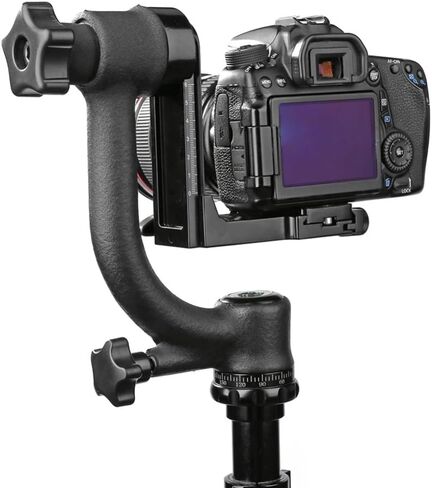 Aluminum Alloy Gimbal Tripod Head with 1/4" Quick Release Plate - 360° Rotating Ball Head, Smooth Pan & Tilt for DSLR, Live Streaming, Bird Watching, Outdoor Shooting Stabilizer, Camera Stabilizer in Saudi Arabia