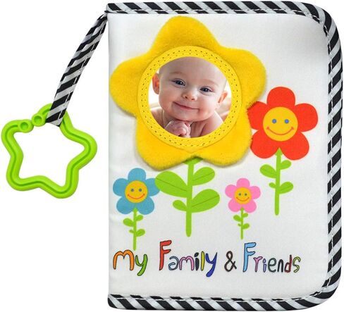 ABCKEY My Family And Friends Baby Photo Album With Sunflower Baby-safe mirror Holds 18 Photos Colourful in Saudi Arabia