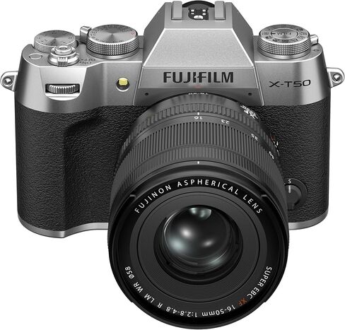 كاميرا فوجي فيلم X-T50 الرقمية بدون مرآة XF16-50mmF2.8-4.8 R LM WR طقم عدسات - فضي in Kuwait