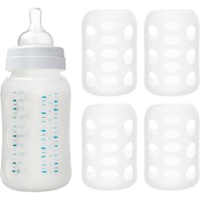 Kisangel 4pcs Milk Bottle Sleeves, Silicone Sleeves for Glass Bottle, Wide Caliber, Baby Supplies in Kuwait