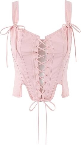 Sexy Crop Tops Women Slim Cotton Backless Vintage Square Neck Shirts in Saudi Arabia