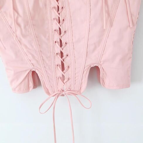 Sexy Crop Tops Women Slim Cotton Backless Vintage Square Neck Shirts in Saudi Arabia