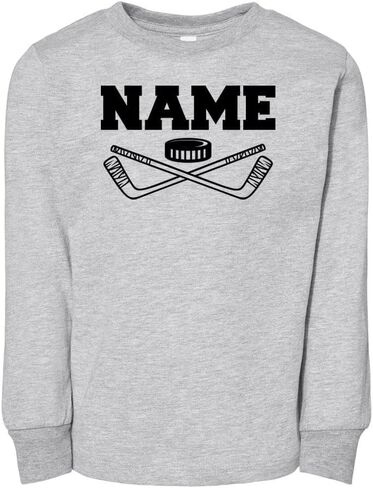 Hockey Name Custom Personalized Toddler Kids Long Sleeve T-Shirt in Saudi Arabia
