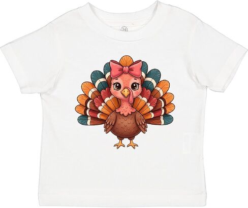 inktastic Thanksgiving Turkey Female Toddler T-Shirt in Saudi Arabia