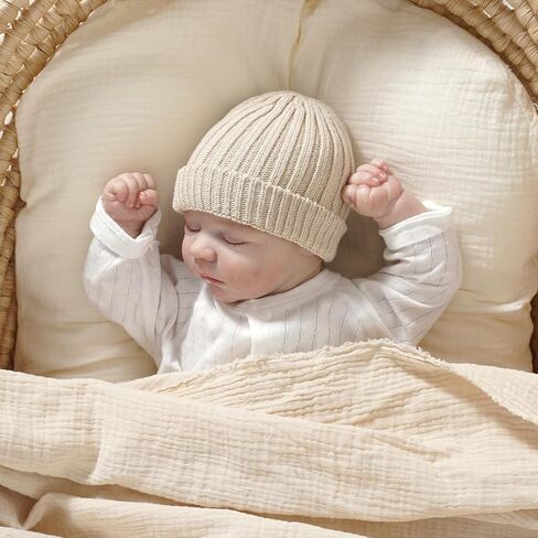Neiwech Cotton Baby Beanie Hat Infant Newborn Toddler Winter Knitted Warm Skull Caps for Boys Girls 0-24 Months in Saudi Arabia