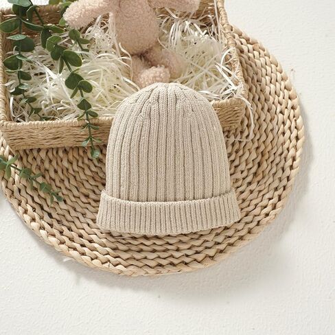 Neiwech Cotton Baby Beanie Hat Infant Newborn Toddler Winter Knitted Warm Skull Caps for Boys Girls 0-24 Months in Saudi Arabia