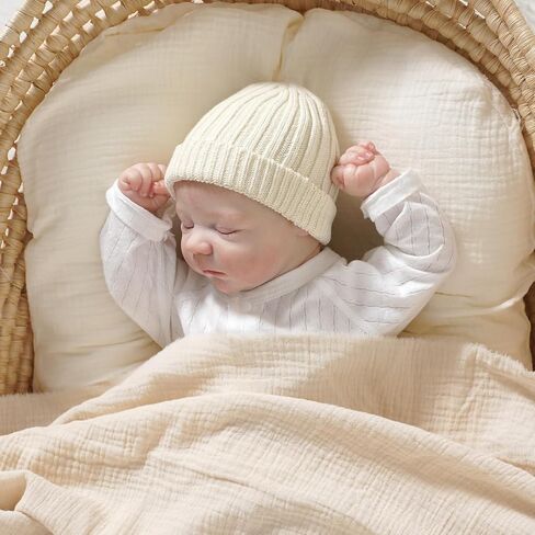 Neiwech Cotton Baby Beanie Hat Infant Newborn Toddler Winter Knitted Warm Skull Caps for Boys Girls 0-24 Months in Saudi Arabia