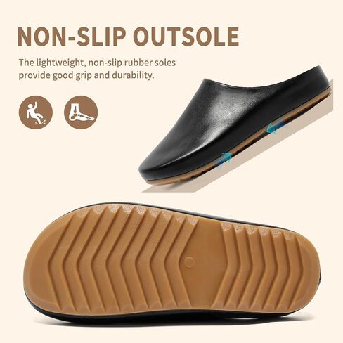 Clogs for Women Leather Women's Mules & Clogs with Soft Footbed Arch Support Slip On Shoes Potato Shoes Outdoor Indoor Slippers in Saudi Arabia