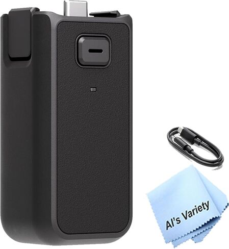DJI Battery Handle for Osmo Pocket 3, 950mAh Battery, Increases Operating Time by 62%, USB-C Port, 1/4"-20 Mounting Thread, Black, 2.8 x 1.3 x 1.1 Inches, 2.2 Ounces (Bulk Packaging) in Saudi Arabia