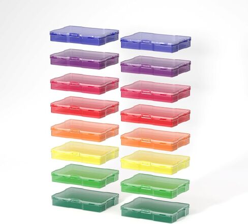 4" x 6" Photo Organizer Storage Container with 16 Inner Case, Photo Storage Box with Handle for Crafts, Arts, Scrapbooking Stationery, Seed, Sewing Supplies, Arts Supply(Rainbow-Colored) in Saudi Arabia