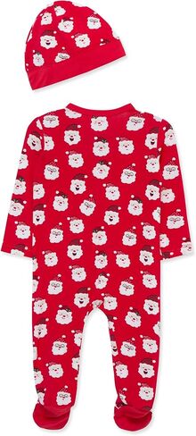 Little Me Clothes for Baby Gender Neutral Viscose from Bamboo Zipper Closure Holiday Footie Pajamas, Newborn to 9 Months in Saudi Arabia