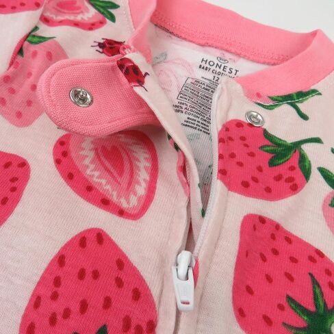 HonestBaby Non-Slip Footed Pajamas One-Piece Sleeper Zip-Front Pjs 100% Organic Cotton for Baby Girls in Saudi Arabia
