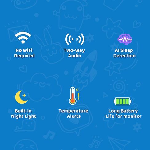Baby Monitor with 1 or 2 HD Cameras – No WiFi Needed, AI Sleep Detection, Night Vision, Two-Way Talk, Temperature Alerts – Split Screen Option (2 Camera) in Saudi Arabia