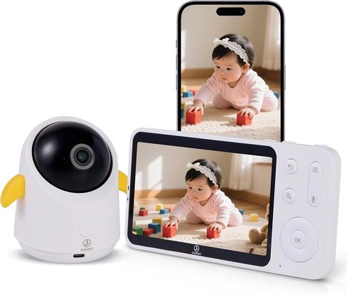 Baby Monitor with 1 or 2 HD Cameras – No WiFi Needed, AI Sleep Detection, Night Vision, Two-Way Talk, Temperature Alerts – Split Screen Option (2 Camera) in Saudi Arabia