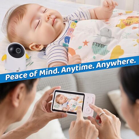 Baby Monitor with 1 or 2 HD Cameras – No WiFi Needed, AI Sleep Detection, Night Vision, Two-Way Talk, Temperature Alerts – Split Screen Option (2 Camera) in Saudi Arabia