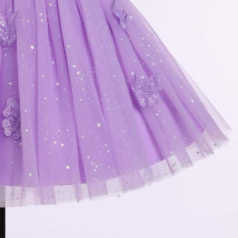 IDOPIP Toddler Baby Girls Shiny Butterfly Tutu Dress Birthday Party Pageant Flower Girl Wedding V-Backless Bowknot Dresses in Saudi Arabia